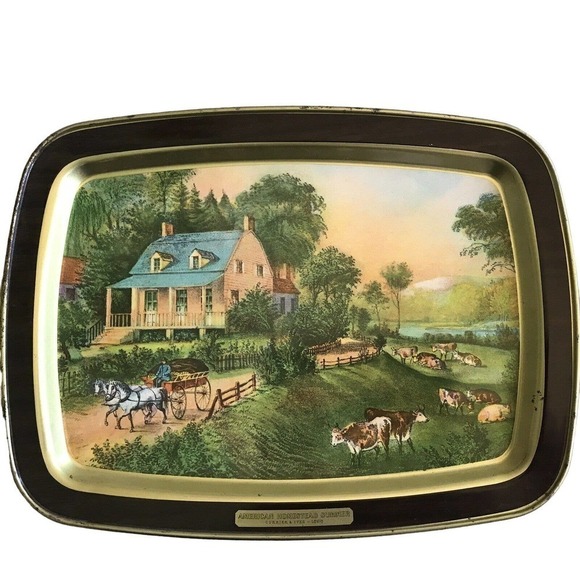 Curier And Ives Trays American Homestead Spring & Summer Used - Picture 6 of 8